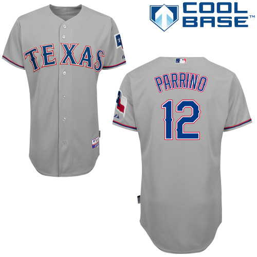 Andy Parrino #12 MLB Jersey-Texas Rangers Men's Authentic Road Gray Cool Base Baseball Jersey